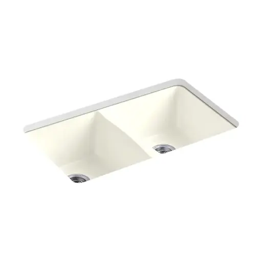 [KOH-5873-5U-96] Kohler 5873-5U-96 Deerfield 33" Undermount Double Bowl Kitchen Sink Biscuit
