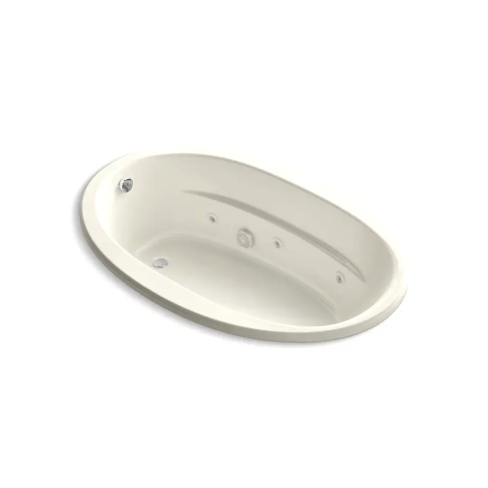 [KOH-6347-HB-96] Kohler 6347-HB-96 Sunward 66" x 42" Drop-in Heated Whirlpool Bath Biscuit
