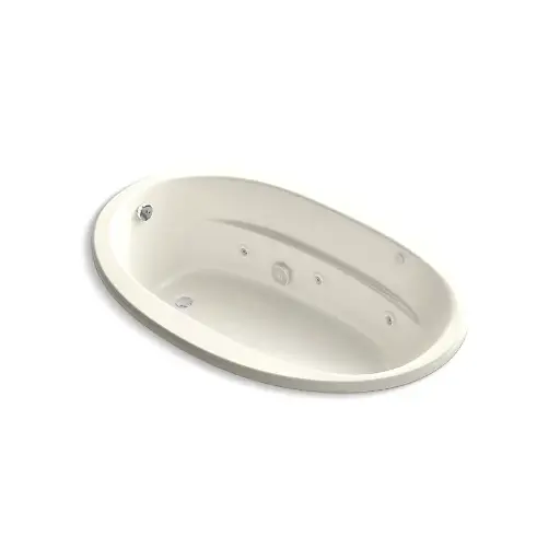 [KOH-6347-W1-96] Kohler 6347-W1-96 Sunward 66" x 42" Drop-in Whirlpool Heated Bath Biscuit