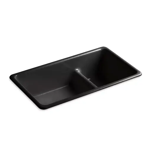 [KOH-6625-7] Kohler 6625-7 Iron Tones 33" Undermount Double Bowl Kitchen Sink Black