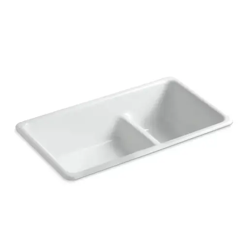 [KOH-6625-95] Kohler 6625-95 Iron Tones 33" Undermount Double Bowl Kitchen Sink Ice Grey