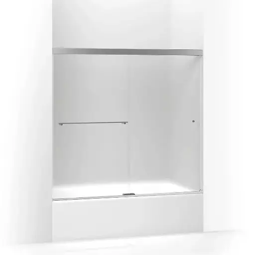 [KOH-707002-D3-SHP] Kohler 707002-D3-SHP Revel 62" Sliding Glass Shower Door Bright Polished Silver