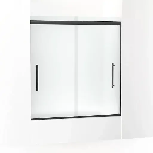 [KOH-707602-8D3-BL] Kohler 707602-8D3-BL Pleat Frameless Sliding Glass Shower Door Matte Black