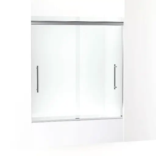 [KOH-707602-8L-SHP] Kohler 707602-8L-SHP Pleat 63-9/16" H Sliding Glass Shower Door Bright Polished Silver
