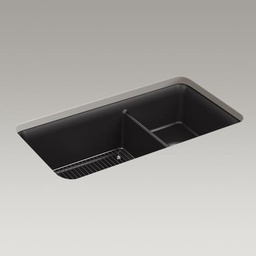 [KOH-8204-CM1] Kohler 8204-CM1 Cairn 33-1/2 X 18-5/16 X 9-1/2 Neoroc Under-Mount Large/Medium Double-Bowl Kitchen Sink With Sink Rack