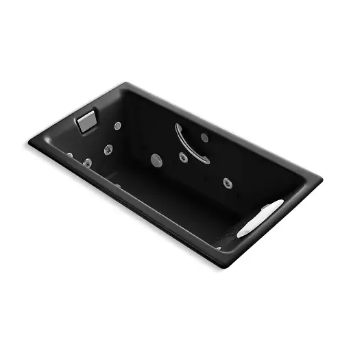 [KOH-856-V-7] Kohler 856-V-7 Tea-For-Two 66" x 36" Drop-in Effervescence Whirlpool Bath Black