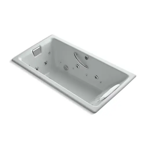 [KOH-856-V-95] Kohler 856-V-95 Tea-For-Two 66" x 36" Drop-in Effervescence Whirlpool Bath Ice Grey