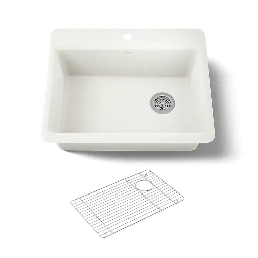 [KOH-8668-3A1-96] Kohler 8668-3A1-96 Riverby 27" Top Mount Single Bowl Kitchen Sink Biscuit