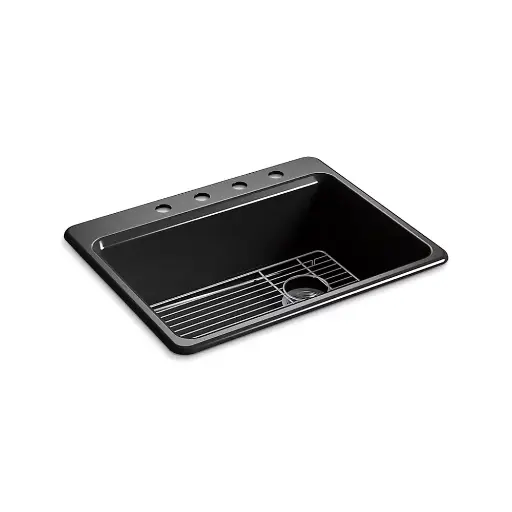 [KOH-8668-4A1-7] Kohler 8668-4A1-7 Riverby 27" Top Mount Single Bowl Kitchen Sink Black