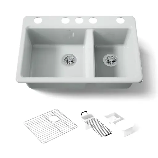 [KOH-8669-5UA3-95] Kohler 8669-5UA3-95 Riverby 33" Undermount Workstation Kitchen Sink Ice Grey
