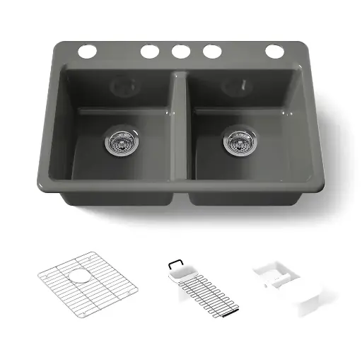 [KOH-8679-5UA3-58] Kohler 8679-5UA3-58 Riverby 33" Undermount Workstation Kitchen Sink Thunder Grey