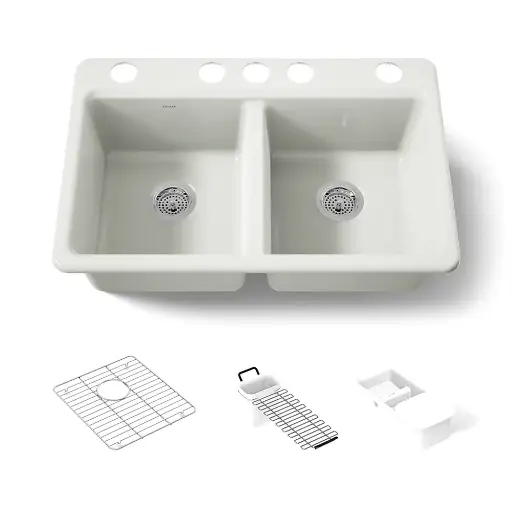 [KOH-8679-5UA3-NY] Kohler 8679-5UA3-NY Riverby 33" Undermount Workstation Kitchen Sink Dune