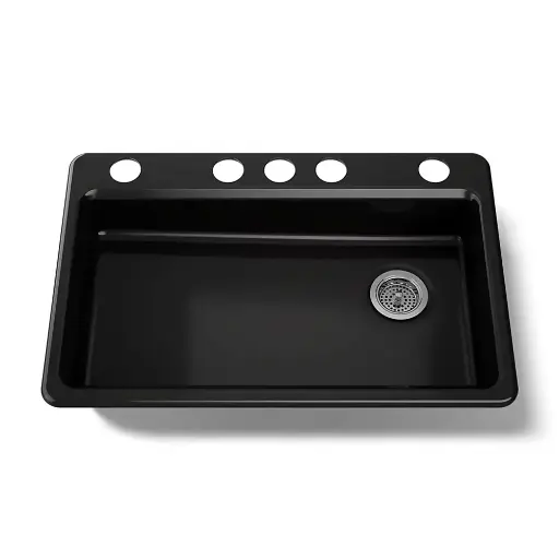 [KOH-8689-5U-7] Kohler 8689-5U-7 Riverby 33" Undermount Single Bowl Kitchen Sink Black