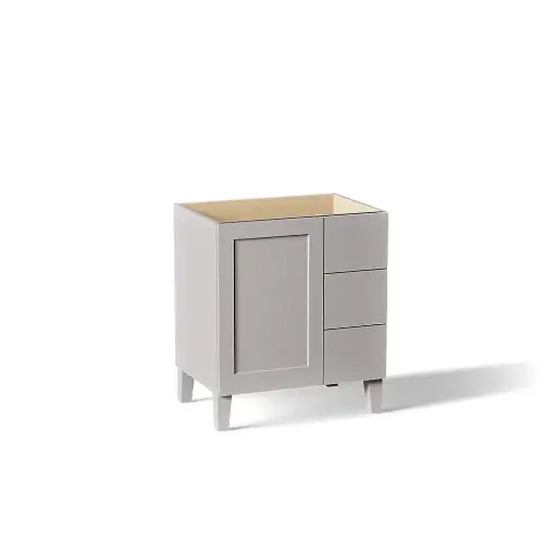 [KOH-99530-LGR-1WT] Kohler 99530-LGR-1WT Poplin 30" Bathroom Vanity Cabinet Mohair Grey