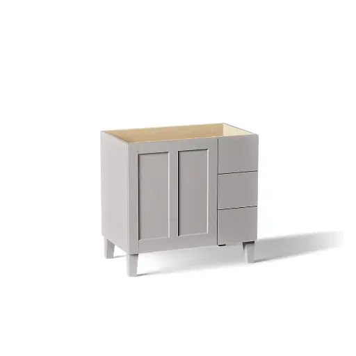 [KOH-99533-LGR-1WT] Kohler 99533-LGR-1WT Poplin 36" Bathroom Vanity Cabinet Mohair Grey