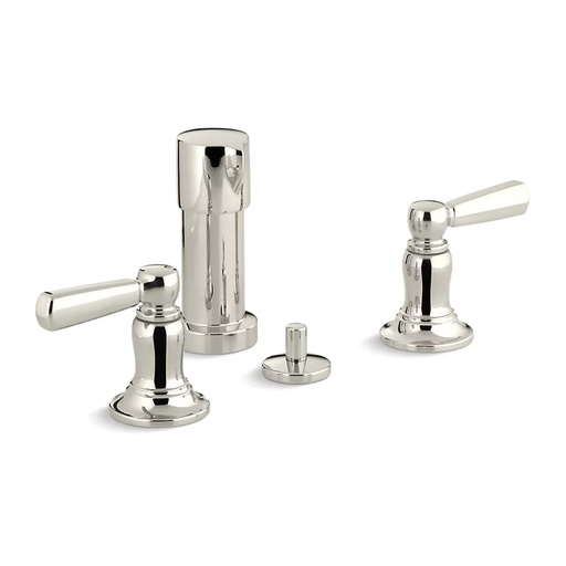 [KOH-10586-4-SN] Kohler 10586-4-SN Bancroft Vertical Spray Bidet Faucet Lever Handles Vibrant Polished Nickel