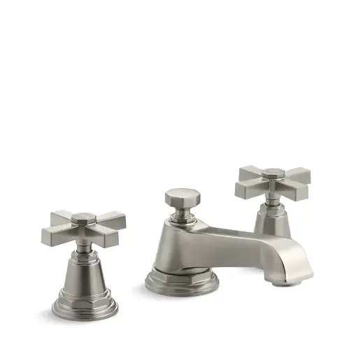 [KOH-13132-3A-BN] Kohler 13132-3A-BN Pinstripe Pure Widespread Bathroom Sink Faucet Vibrant Brushed Nickel