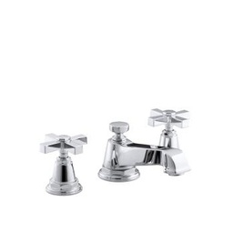 [KOH-13132-3A-CP] Kohler 13132-3A-CP Pinstripe Pure Widespread Lavatory Faucet With Cross Handles