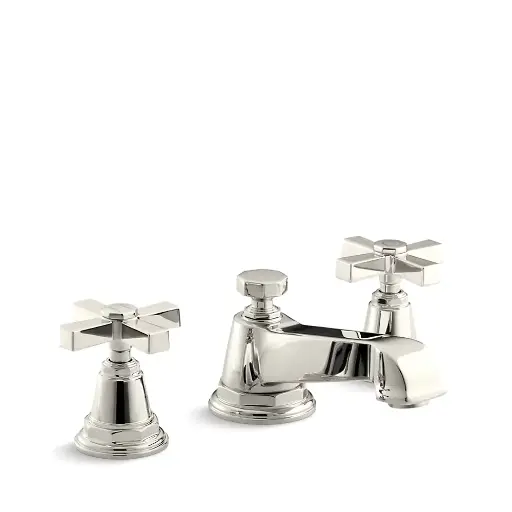 [KOH-13132-3A-SN] Kohler 13132-3A-SN Pinstripe Pure Widespread Bathroom Sink Faucet Vibrant Polished Nickel