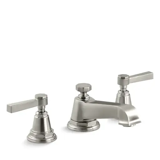 [KOH-13132-4A-BN] Kohler 13132-4A-BN Pinstripe Pure Widespread Bathroom Sink Faucet Lever Handles Vibrant Brushed Nickel