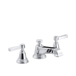 [KOH-13132-4A-CP] Kohler 13132-4A-CP Pinstripe Pure Widespread Lavatory Faucet With Lever Handles