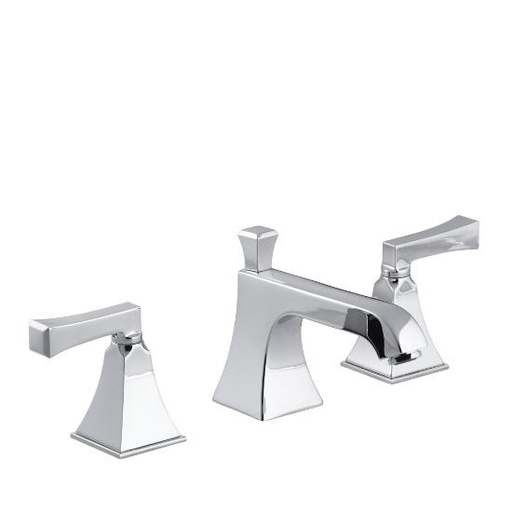[KOH-454-4V-CP] Kohler 454-4V-CP Memoirs Stately Widespread Lavatory Faucet With Deco Lever Handles Polished Chrome