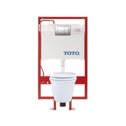 [TOTO-CWT486MFG-2#01] TOTO CWT486MFG Maris Wall Hung Elongated Toilet DUOFIT In Wall Tank System Copper Supply White