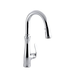 [KOH-560-CP] Kohler 560-CP Bellera Single-Hole Or Three-Hole Kitchen Sink Faucet With Pull-Down 16-3/4 Spout And Right-Hand Lever Handle Docknetik Magnetic Docking System And A 3-Function Sprayhead Featuring Sweep Spray