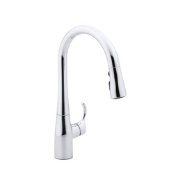 [KOH-597-CP] Kohler 597-CP Simplice Single-Hole Or Three-Hole Kitchen Sink Faucet With 15-3/8 Pull-Down Spout Docknetik Magnetic Docking System And A 3-Function Sprayhead Featuring Sweep Spray