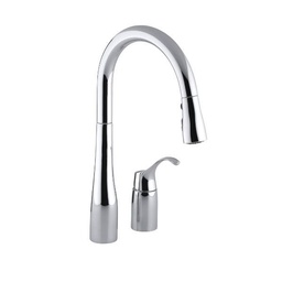 [KOH-647-CP] Kohler 647-CP Simplice Two-Hole Kitchen Sink Faucet With 16-1/8 Pull-Down Swing Spout Docknetik Magnetic Docking System And A 3-Function Sprayhead Featuring Sweep Spray