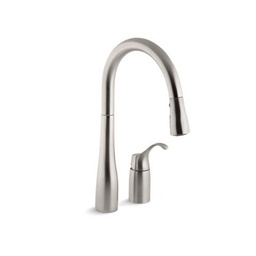 [KOH-647-VS] Kohler 647-VS Simplice Two-Hole Kitchen Sink Faucet With 16-1/8 Pull-Down Swing Spout Docknetik Magnetic Docking System And A 3-Function Sprayhead Featuring Sweep Spray