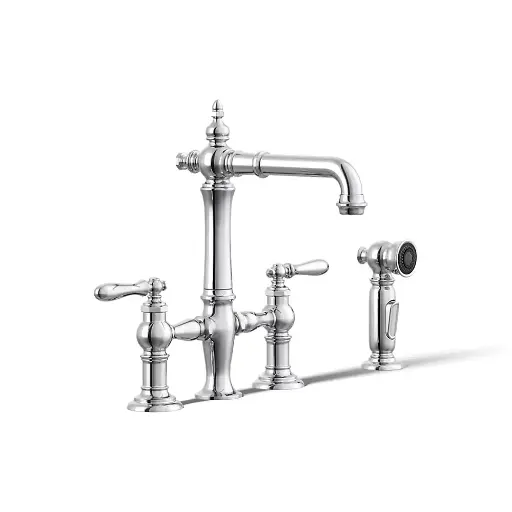 [KOH-76520-4-CP] Kohler 76520-4-CP Artifacts Three Hole Bridge Bar Faucet Polished Chrome
