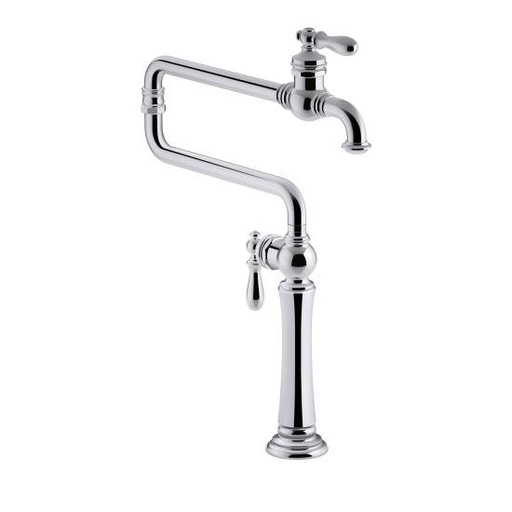 [KOH-99271-CP] Kohler 99271-CP Artifacts Single-Hole Deck Mount Pot Filler Kitchen Sink Faucet With 22 Extended Spout