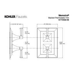 [KOH-T10422-4V-CP] Kohler T10422-4V-CP Memoirs Stacked Valve Trim With Stately Design And Deco Lever Handles Valve Not Included