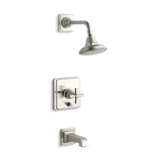[KOH-T13133-3A-BN] Kohler T13133-3A-BN Pinstripe Pure Bath and Shower Trim Kit Vibrant Brushed Nickel