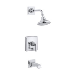 [KOH-T13133-4A-CP] Kohler T13133-4A-CP Pinstripe Pure Rite-Temp Pressure-Balancing Bath And Shower Faucet Trim With Lever Handle Valve Not Included