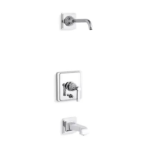 [KOH-T13133-4AL-CP] Kohler T13133-4AL-CP Pinstripe Pure Bath and Shower Trim Kit Polished Chrome