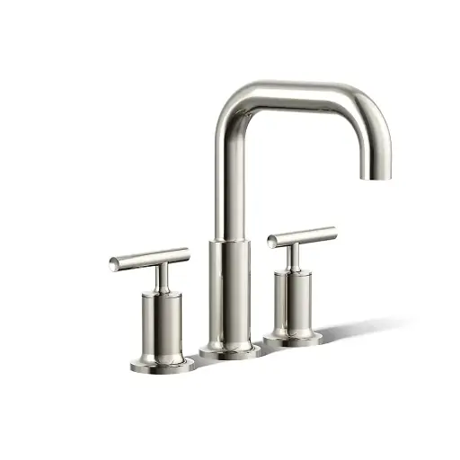 [KOH-T14428-4-SN] Kohler T14428-4-SN Purist Deck-Mount Faucet Trim Vibrant Polished Nickel