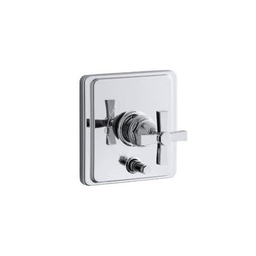 [KOH-T98757-3A-CP] Kohler T98757-3A-CP Pinstripe Rite-Temp Pressure-Balancing Valve Trim With Diverter And Plain Cross Handle