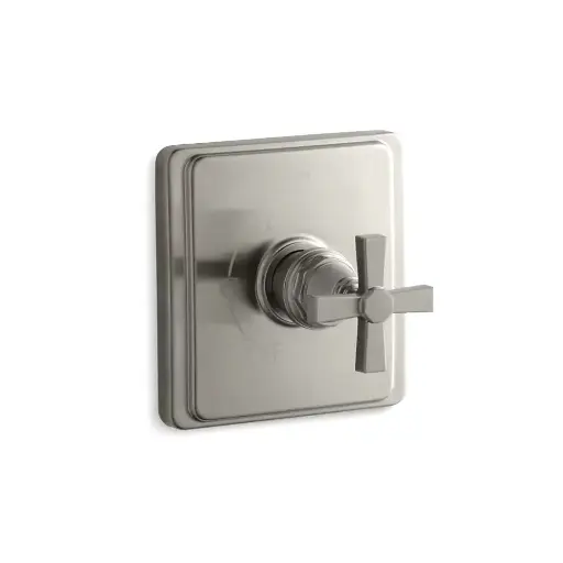 [KOH-TS13135-3A-BN] Kohler TS13135-3A-BN Pinstripe Rite-Temp Valve Trim Cross Handle Vibrant Brushed Nickel