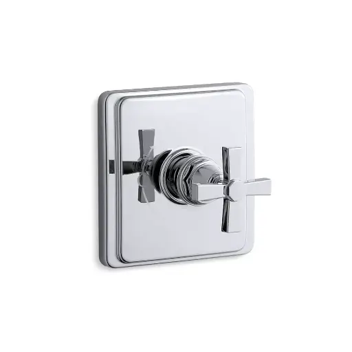 [KOH-TS13135-3A-CP] Kohler TS13135-3A-CP Pinstripe Rite-Temp Valve Trim Cross Handle Polished Chrome
