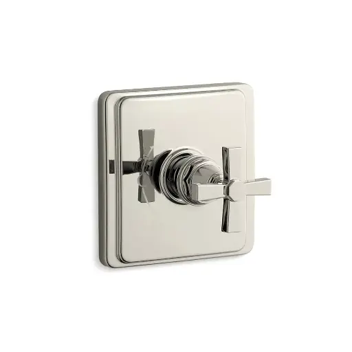 [KOH-TS13135-3A-SN] Kohler TS13135-3A-SN Pinstripe Rite-Temp Valve Trim Cross Handle Vibrant Polished Nickel