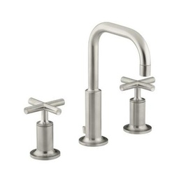 [KOH-14406-3-BN] Kohler 14406-3-BN Purist Widespread Lavatory Faucet With Low Gooseneck Spout And Low Cross Handles