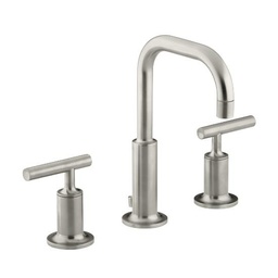 [KOH-14406-4-BN] Kohler 14406-4-BN Purist Widespread Lavatory Faucet With Low Gooseneck Spout And Low Lever Handles
