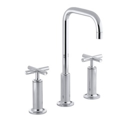 [KOH-14408-3-CP] Kohler 14408-3-CP Purist Widespread Lavatory Faucet With High Gooseneck Spout And High Cross Handles
