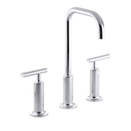 [KOH-14408-4-CP] Kohler 14408-4-CP Purist Widespread Lavatory Faucet With High Gooseneck Spout And High Lever Handles