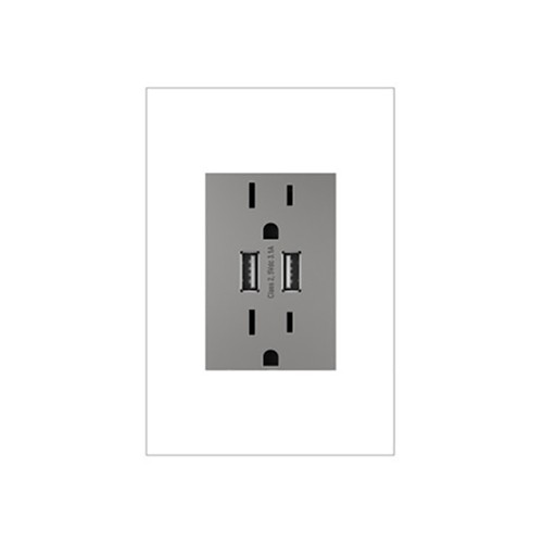 [LEG-ARTRUSB153M4] Legrand ARTRUSB153M4 Dual USB Plus-Size Outlet Combo Magnesium