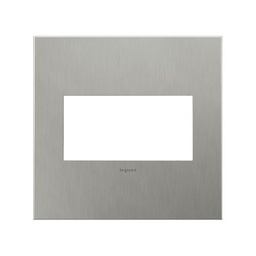 [LEG-AWC2GBS4] Legrand AWC2GBS4 Brushed Stainless Steel 2 Gang Wall Plate