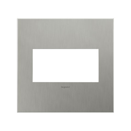 [LEG-AWC2GBS4] Legrand AWC2GBS4 Brushed Stainless Steel 2 Gang Wall Plate