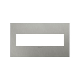 [LEG-AWC4GBS4] Legrand AWC4GBS4 Brushed Stainless Steel 4 Gang Wall Plate